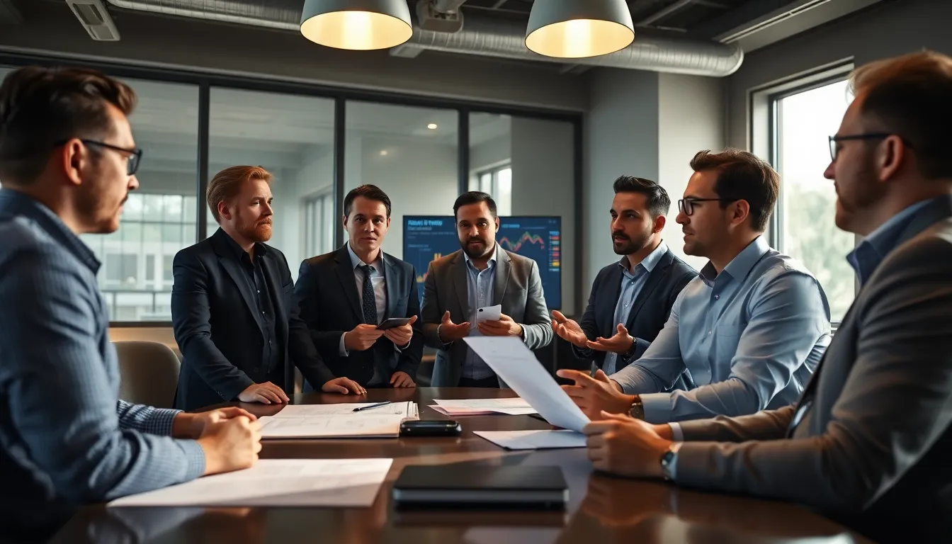 Groupe de six experts en diagnostic immobilier dans une salle de conférence bien éclairée, discutant des enjeux de la représentativité de leur profession.