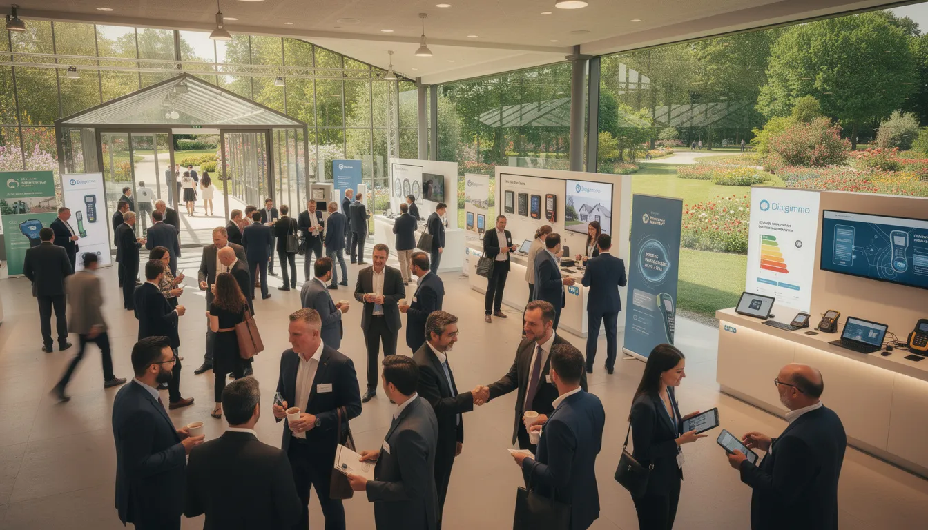 Professionnels du diagnostic immobilier échangeant lors des Rendez-vous du Diag’immo 2026 au Parc floral de Vincennes.